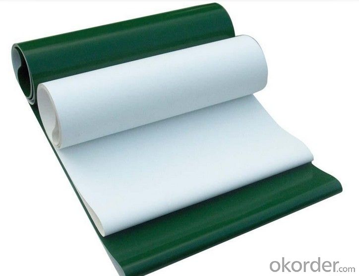 Light Duty Green White PVC Conveyor Belt In Food Industry