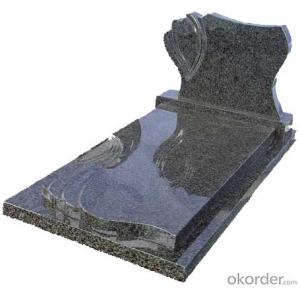 Cheap Monument Headstone and Tombstone with Green Color and Angle Design
