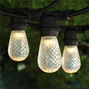Incandescent S14 Globe Bulbs 48 Feet Black Wire Outdoor Italian String Lights