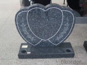 Cheap Grey Tombstone and Headstone with Heart Design and Simple Design