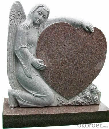 Chinese Grey Granite Headstone and Tombstone with Simple Design for Poland