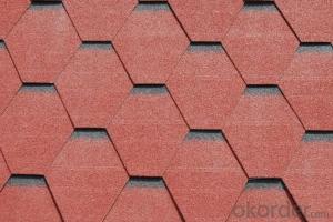 Red Waterproof Asphalt Wave Shingles Roofing Tiles