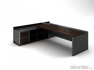 Wood Office Desk Black Color Classic Design System 1
