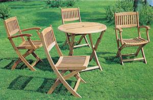 Poly Wood Round TableOutdoor Furniture Patio Teak Wood Garden Furniture
