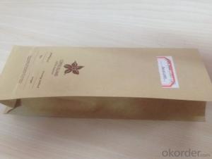 White Craft Paper Bags Laminated with LDPE Film for Food Packing