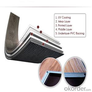 Waterproof durable healthy 4mm interlock click lvt pvc vinyl floor