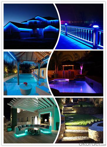 Blue Solar Powered LED Strip Holiday Lights System 1