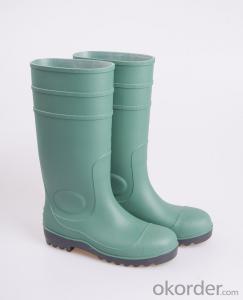 Green PVC Working Safety Boots with Steel Sole