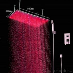 Rectangular 400*800m Water Power Color Change LED Shower Head Set