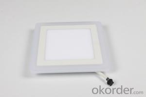 LED TWO COLOR PANEL LIGHT 6+3 W SQUARE  SHAPE RECESSED BLUE AND COLD WHITE