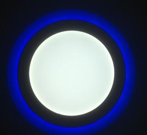 LED PANEL LIGHT DOUBLE 18 AND 6 W COLOR ROUND  SHAPE RECESSED TYPE BLUE AND 6000K