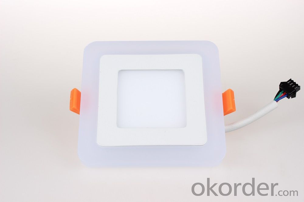 LED PANEL LIGHT DOUBLE COLOR SQUARE  SHAPE 12 AND 6W  RECESSED TYPE BLUE AND 6000K