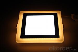 LED TWO COLOR PANEL LIGHT 12+4 W SQUARE  SHAPE RECESSED BLUE AND COLD WHITE
