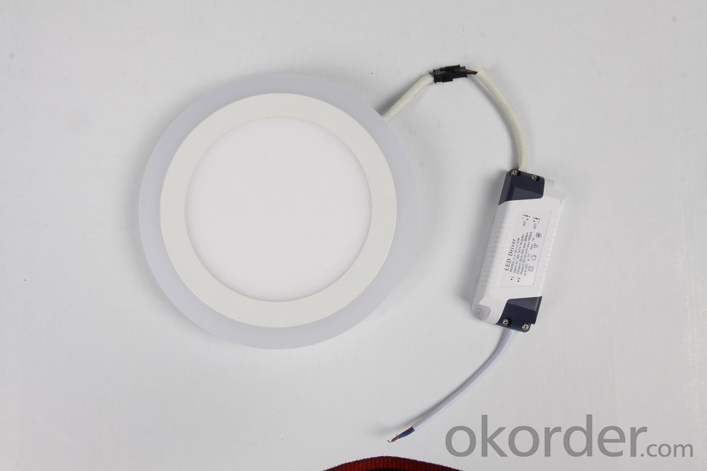 LED TWO COLOR PANEL LIGHT 12+4 W ROUND SHAPE RECESSED BLUE WITH COLD WHITE