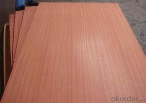 Sliced cutting Sapele Veneered MDF Panels Wood grain is straight