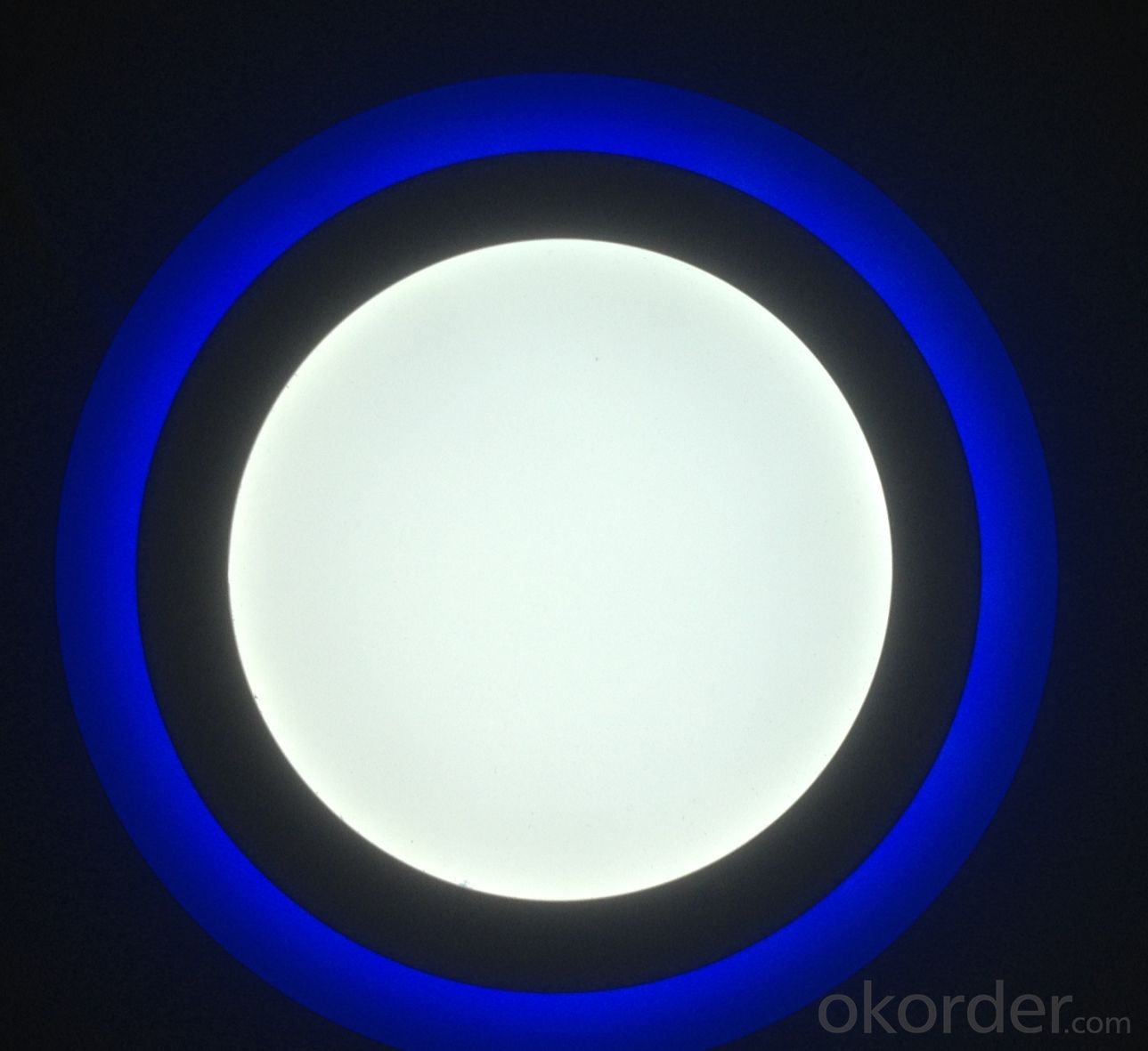 LED PANEL LIGHT DOUBLE 18 AND 6 W COLOR ROUND  SHAPE RECESSED TYPE BLUE AND 6000K