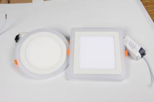LED PANEL LIGHT DOUBLE COLOR 12 AND 4 W ROUND  SHAPE RECESSED TYPE BLUE AND 6000K System 1