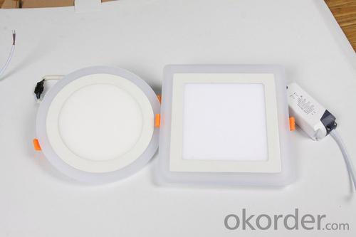 LED PANEL LIGHT DOUBLE COLOR 12 AND 4 W ROUND  SHAPE RECESSED TYPE BLUE AND 6000K System 1