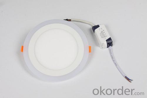 LED PANEL LIGHT DOUBLE COLOR 12 AND 4 W ROUND  SHAPE RECESSED TYPE BLUE AND COLD WHITE System 1