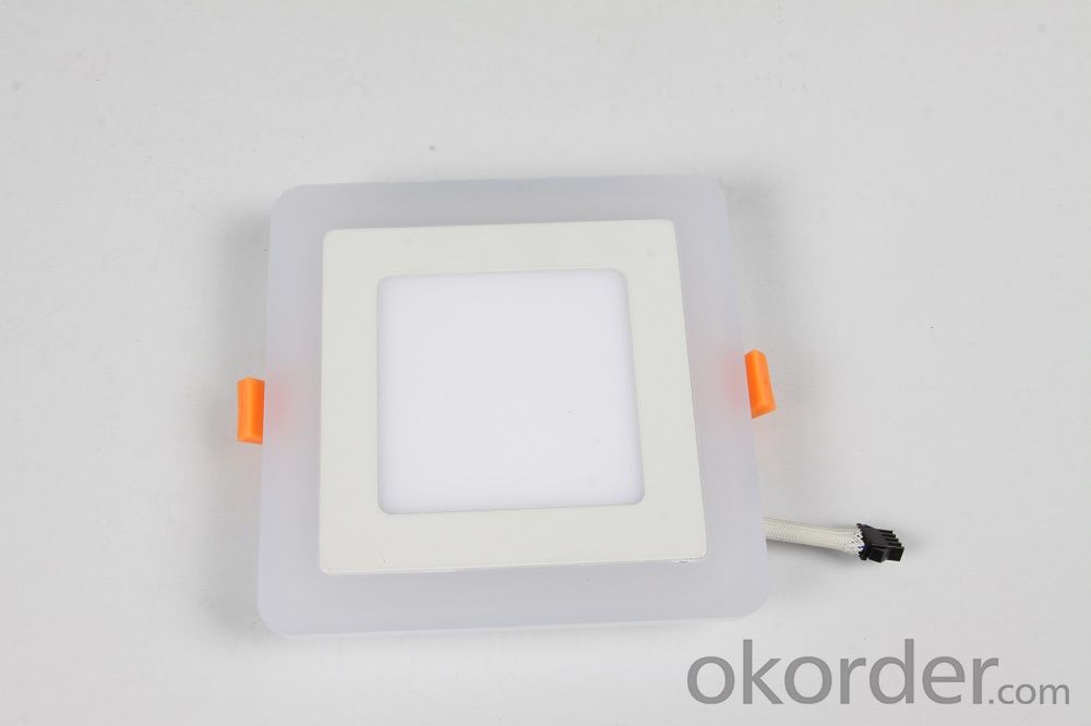 LED PANEL LIGHT DOUBLE COLOR SQUARE SHAPE RECESSED 6 AND 3 W  TYPE 6000K AND 3000K