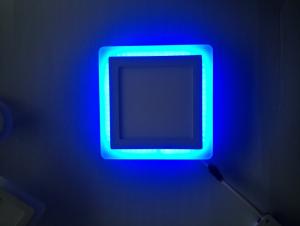 LED PANEL LIGHT DOUBLE COLOR SQUARE  SHAPE 12 AND 6W  RECESSED TYPE BLUE AND 6000K System 1