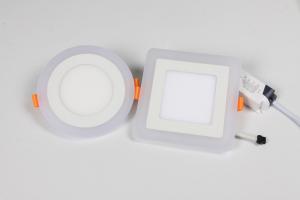 LED PANEL LIGHT DOUBLE COLOR SQUARE SHAPE 6 AND 3W  RECESSED TYPE BLUE AND 6000K System 1