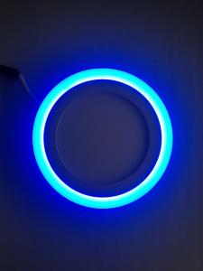 LED PANEL LIGHT DOUBLE 18 AND 6 W COLOR ROUND  SHAPE RECESSED TYPE BLUE AND 6000K System 1