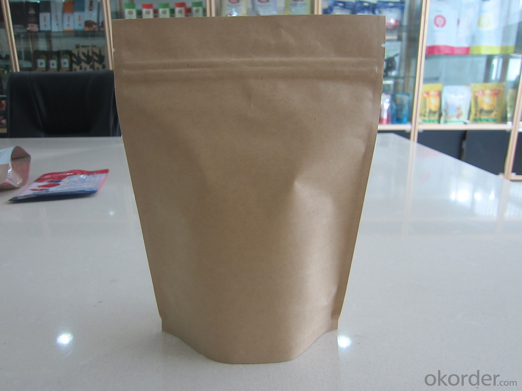 Custom Resealed Kraft Paper Snack Bags For Packing