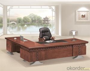 Wooden Executive Desk with Veneer Painting