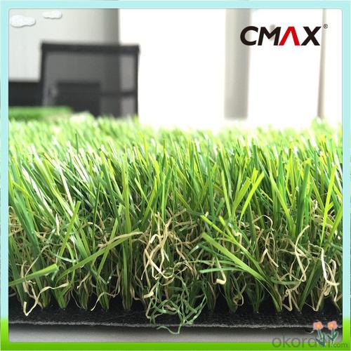 Monofilament Curly Yarn Green Turf Landscaping Artificial Grass For Villa System 1