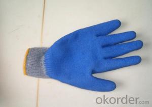 Cotton Knitted Laminated Latex Coated Gloves Work