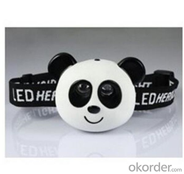 2 LED Mini Headlamp Rubber Panda Head Light