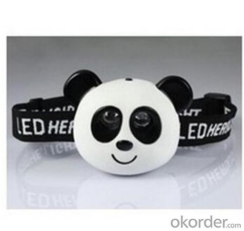 2 LED Mini Headlamp Rubber Panda Head Light System 1