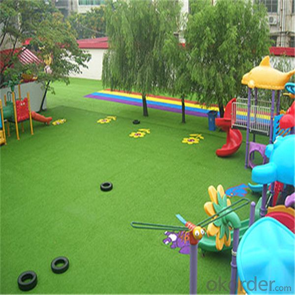25mm Height Kindergarten Grass with PE straight /PP curled Monofilament yarn