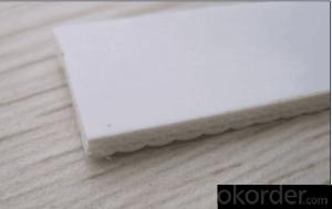 Diamond Surface Smooth Bottom White PVC Conveyor Belt System 1