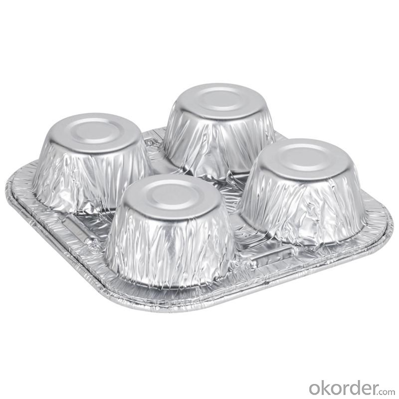 Colored foil containers with lids for food packaging