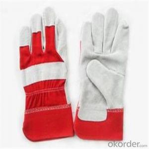 PVC Inner Split Double Palm Leather Work Glove with Good Price