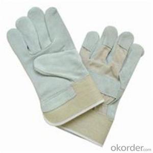PVC Inner Split Double Palm Leather Work Glove