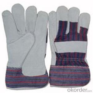 PVC Inner Split Double Palm Leather Work Glove in China