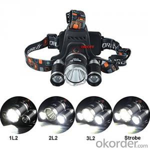 Headlight Led 6000lm 3 Cre e mode T6 Headlamp Rechargeable Battery