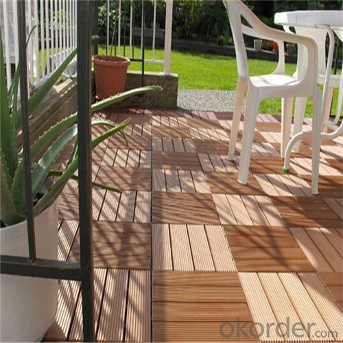 WPC Wooden Floor Tiles With Anti-slip Cheap Price Outside  China System 1