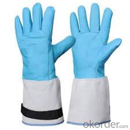 Low Temperature Resistant Leather Cryogenic Gloves with CE Certificate System 1