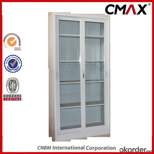 Sliding Door Office Filing Cupboard with Glass Door System 1