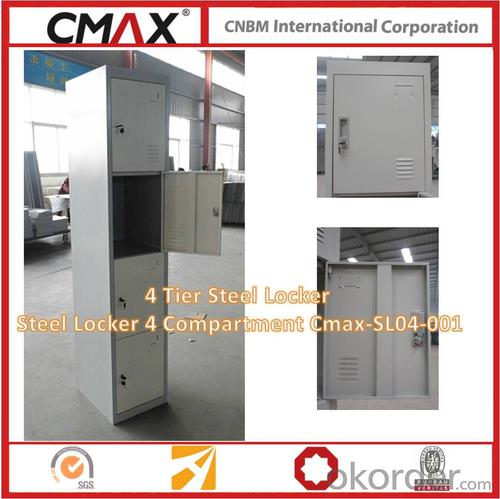 4 Tier Steel Locker Steel Locker 4 Compartment Cmax-SL04-001 System 1