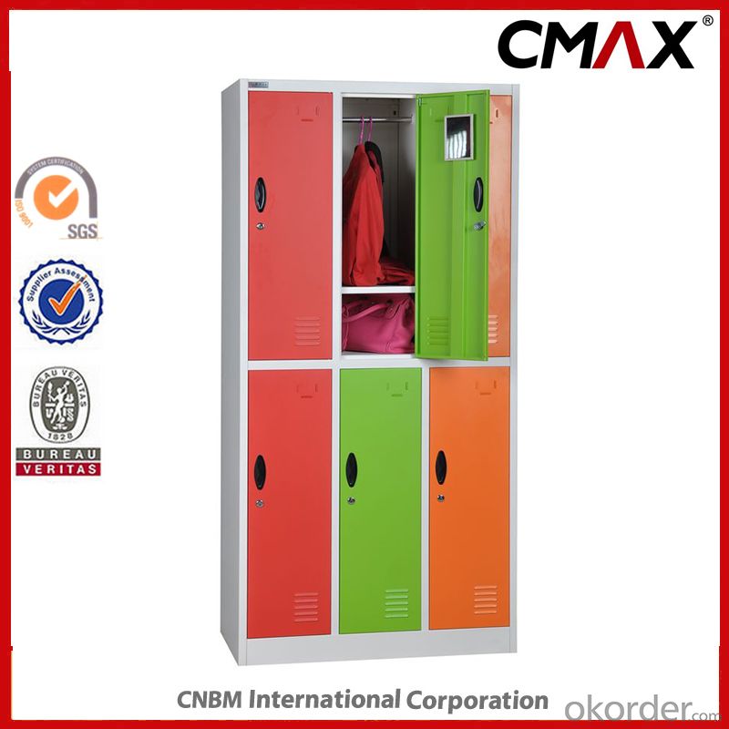 Steel Multi-doors Locker School Colorful Locker 6 Doors Gym Locker Metal Cabinet