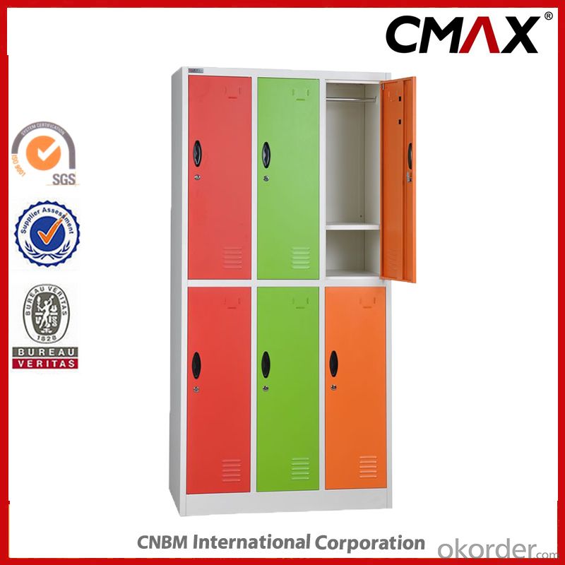 Steel Multi-doors Locker School Colorful Locker 6 Doors Gym Locker Metal Cabinet