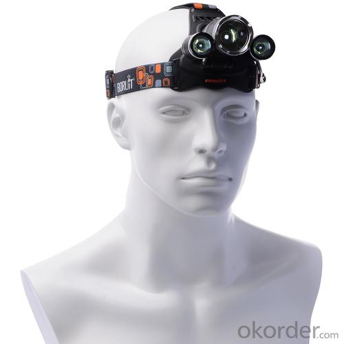 LED Headlamp RJ-3001 3xCR EE XML T6 5000 Lumens 4-Mode USB Rechargeable (2x18650) System 1