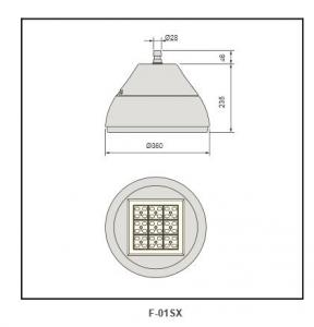 flat tempered glass cover  Highbay Lighting F-01sX System 1