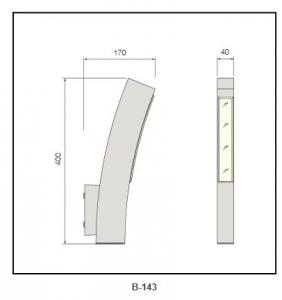extruded aluminum body PC diffuser  wall light B-143 System 1