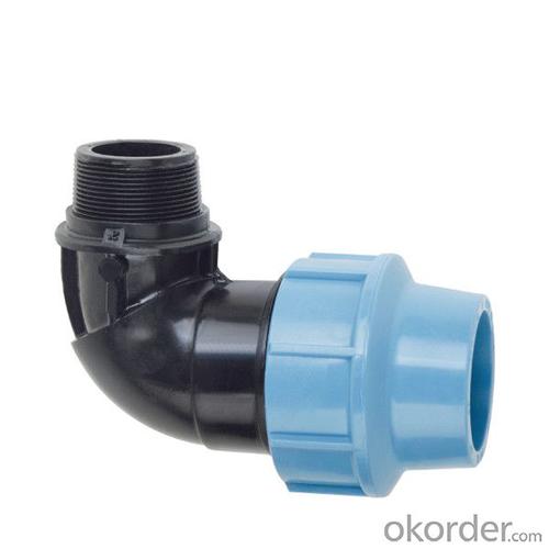 3/4" Plastic Water Pipe Fittings - High Quality 90 Elbow with Threaded Male Take Off System 1